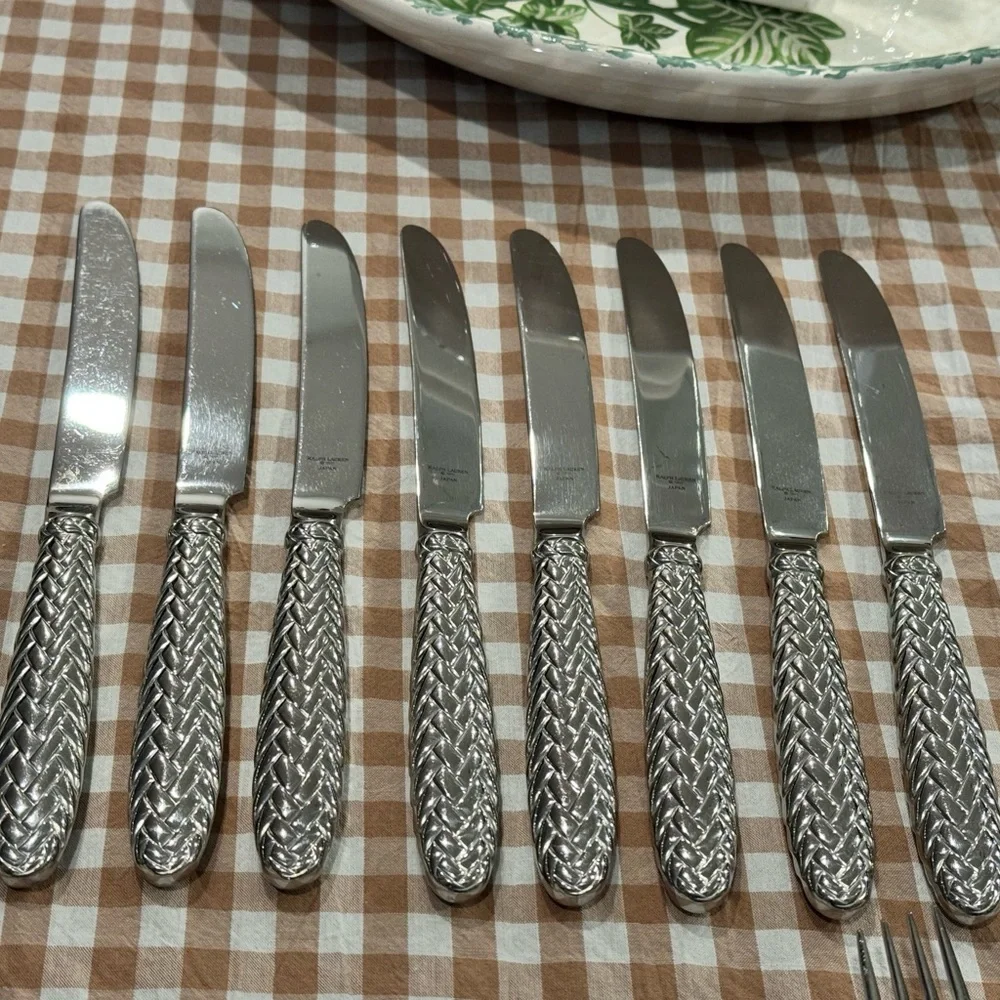 RALPH LAUREN - EQUESTRIAN BRAID - 1991 Japan Silverware FLATWARE Service for 8